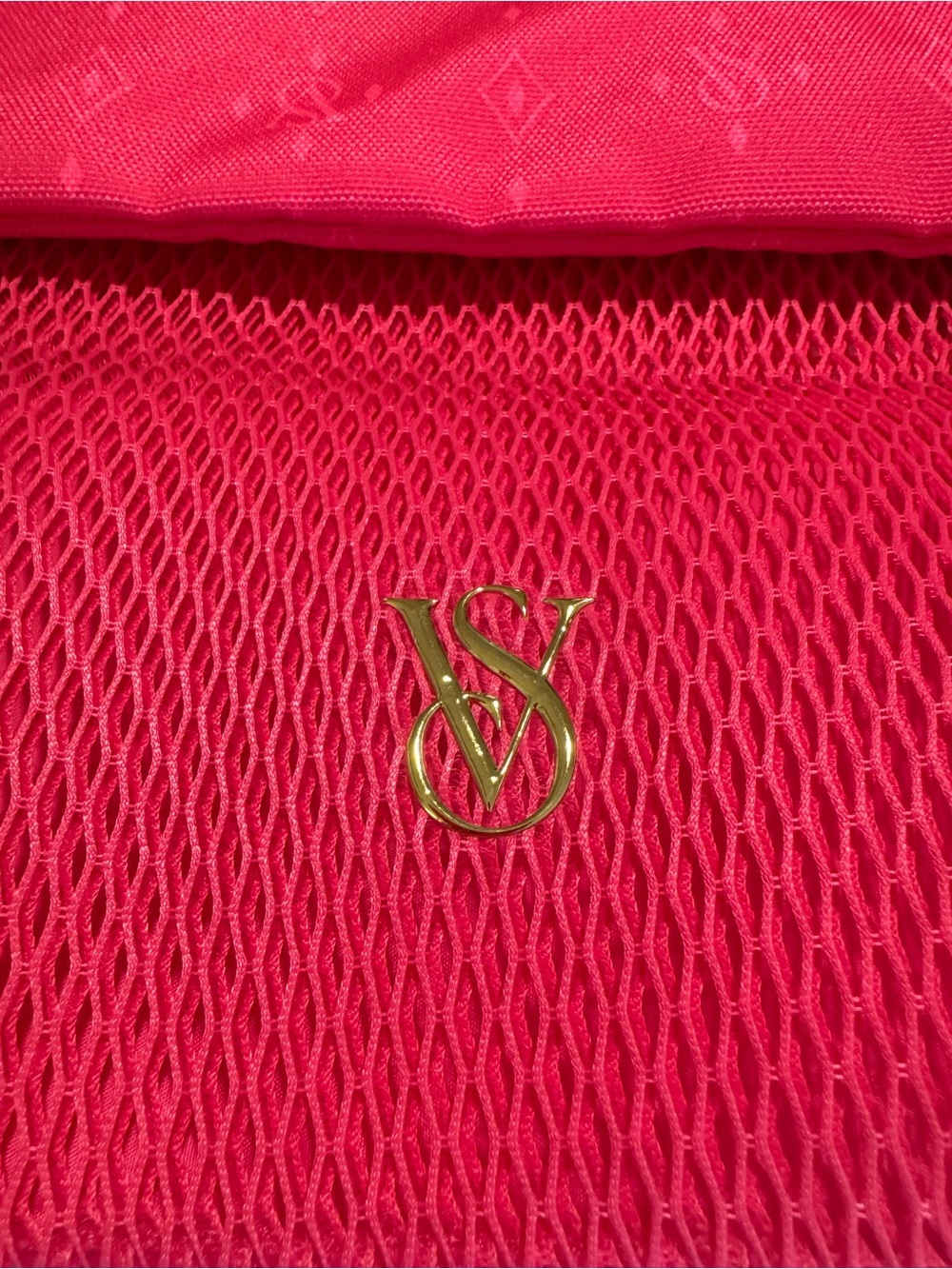 Victoria’s Secret Mesh Tote Hot Pink Tote Shopper Weekender Beach Pool Bag - Picture 7 of 10